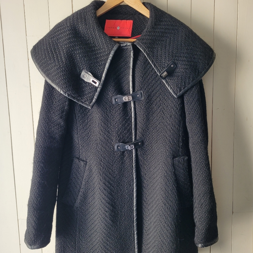 Ivanka trump black wool Cape coat